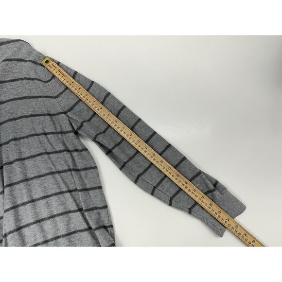 Banana Republic Mens Sweater Size XL Gray Striped Round Neck Cotton Slub - Picture 7 of 9